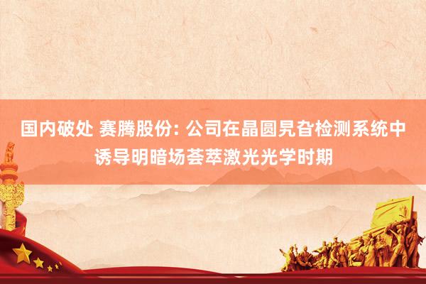 国内破处 赛腾股份: 公司在晶圆旯旮检测系统中诱导明暗场荟萃激光光学时期