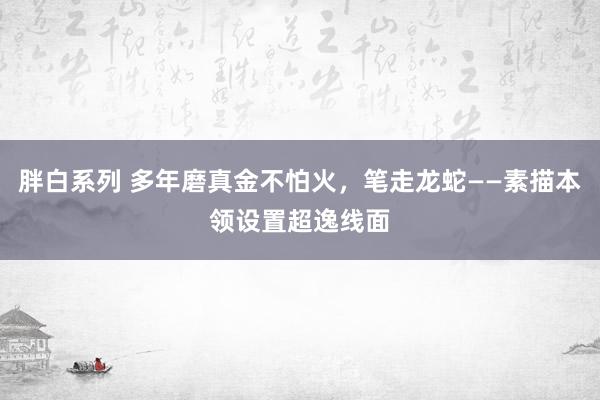 胖白系列 多年磨真金不怕火，笔走龙蛇——素描本领设置超逸线面